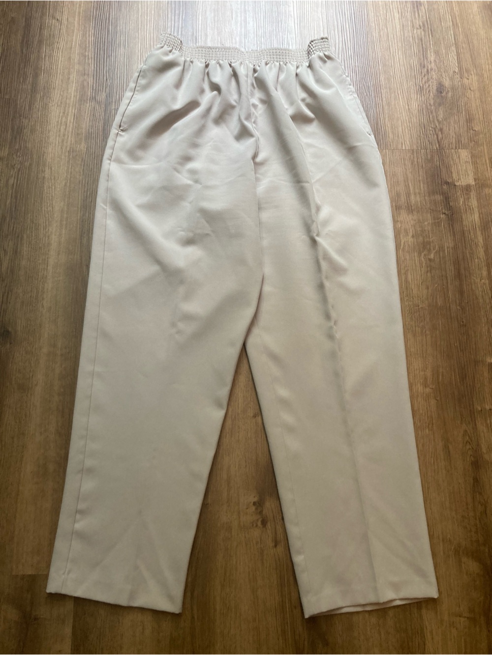 BonWorth Light Tan Elastic Waist Pants Large